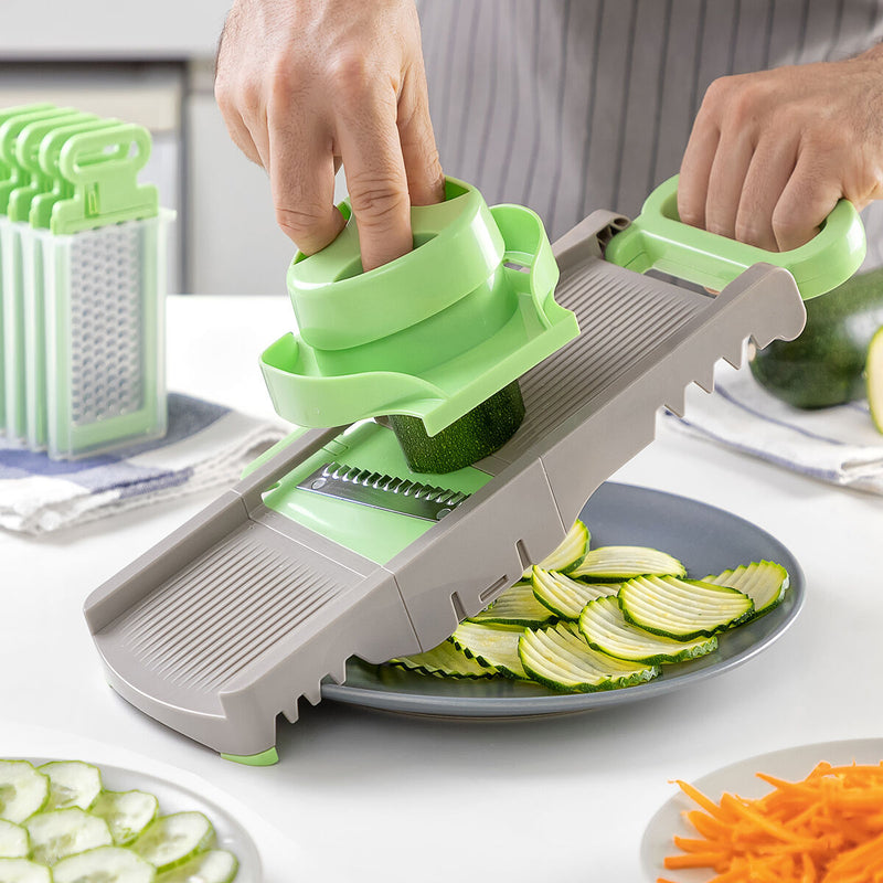 Pack Spiral Rivejern og 6-i-1 sammenfoldelig mandolin rivejern InnovaGoods