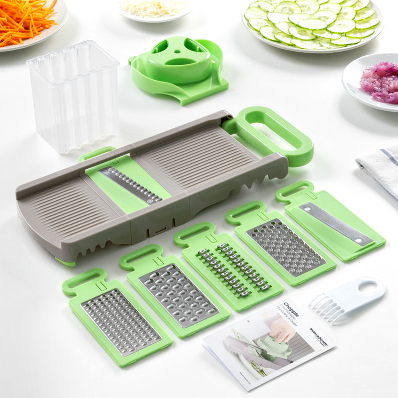 Pack Spiral Rivejern og 6-i-1 sammenfoldelig mandolin rivejern InnovaGoods