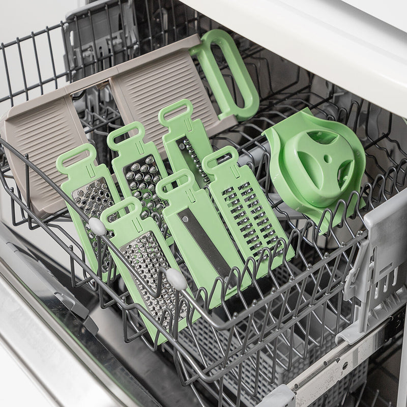 Pack Spiral Rivejern og 6-i-1 sammenfoldelig mandolin rivejern InnovaGoods