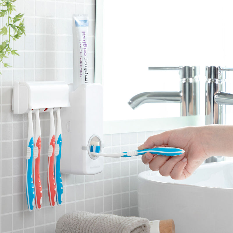 Tandpastadispenser med tandbørsteholder og automatisk sæbedispenser InnovaGoods