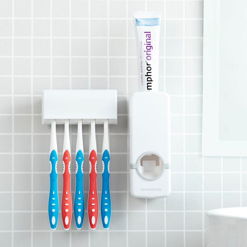 Tandpastadispenser med tandbørsteholder og automatisk sæbedispenser InnovaGoods