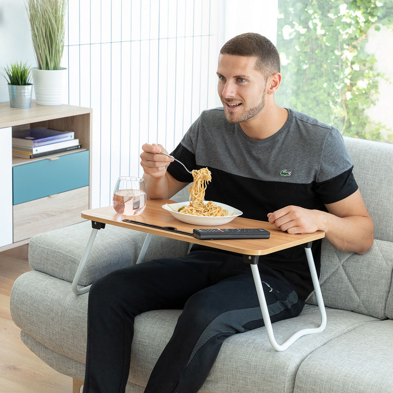Sæt Foldbart Sidebord og Læsepude med Armlæn InnovaGoods