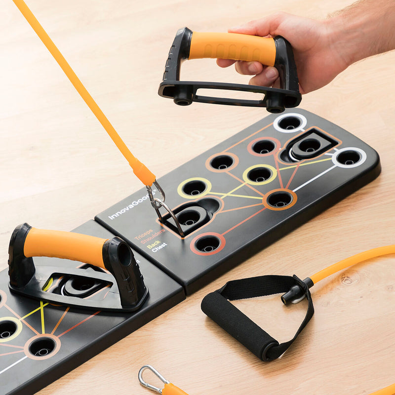 Sæt armbøjningsbræt push-up og modstandsbånd med tilbehør og træningsguide InnovaGoods