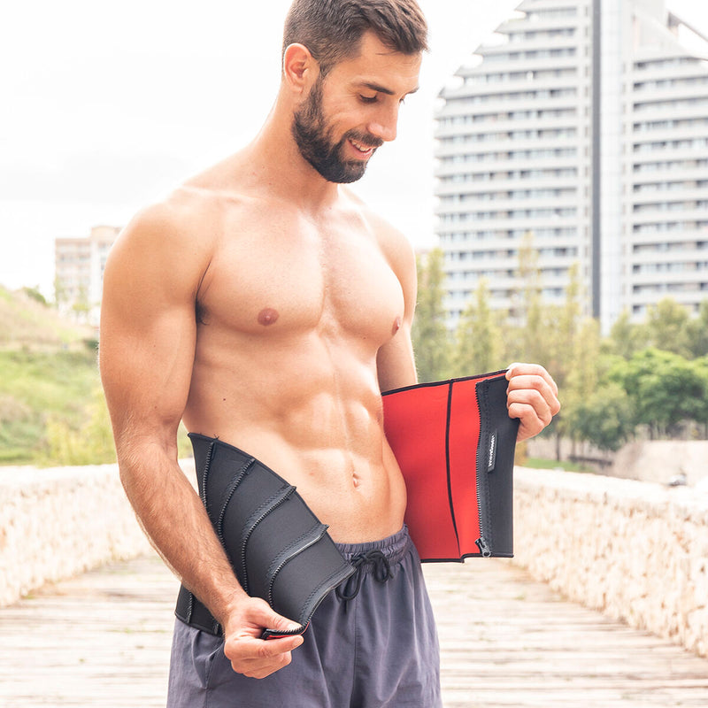 Sæt bærbart komplet træningssystem med træningsguide og sportsbælte saunaeffekt InnovaGoods