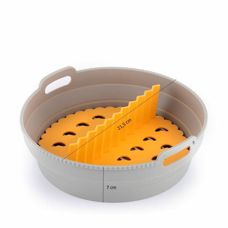 Pakke med sammenklappelige silikonenkurve med håndtag og skillevægge til luftfriture InnovaGoods (3 stk.)