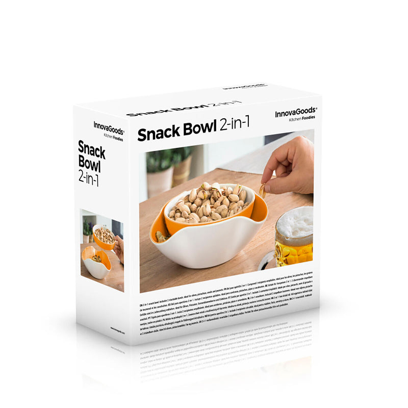 Pak med skåle til snacks 2 i 1 og kølig drikkedispenser InnovaGoods