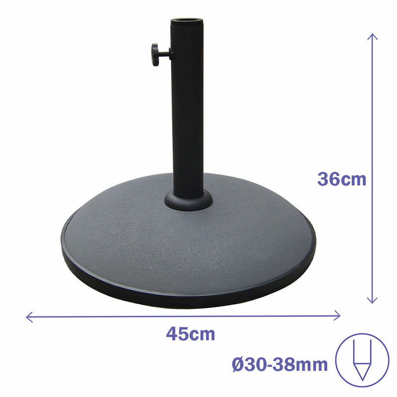 Marbueno Base Parasoll Rund Beton 45x36 cm 20KG Grå Have, Pool og Terrasse 10449