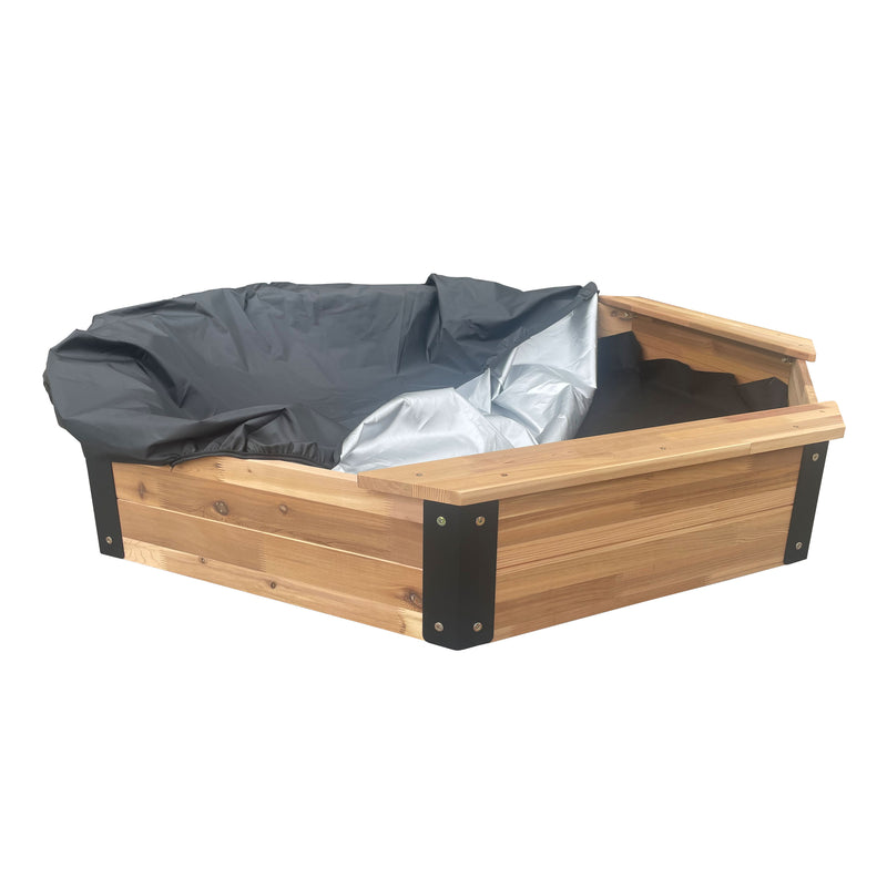 AXI Onno XL Sandkasse 150 x 150 cm ottekantet - Brun/Antracit