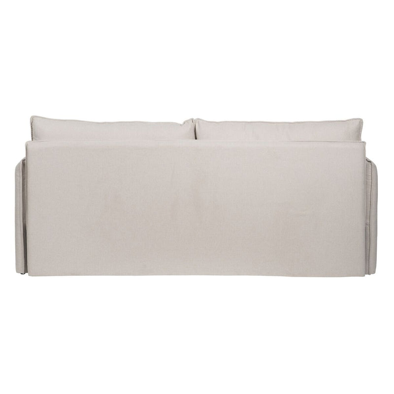 Sofa Beige Polyester Hør 210 x 93 x 95 cm