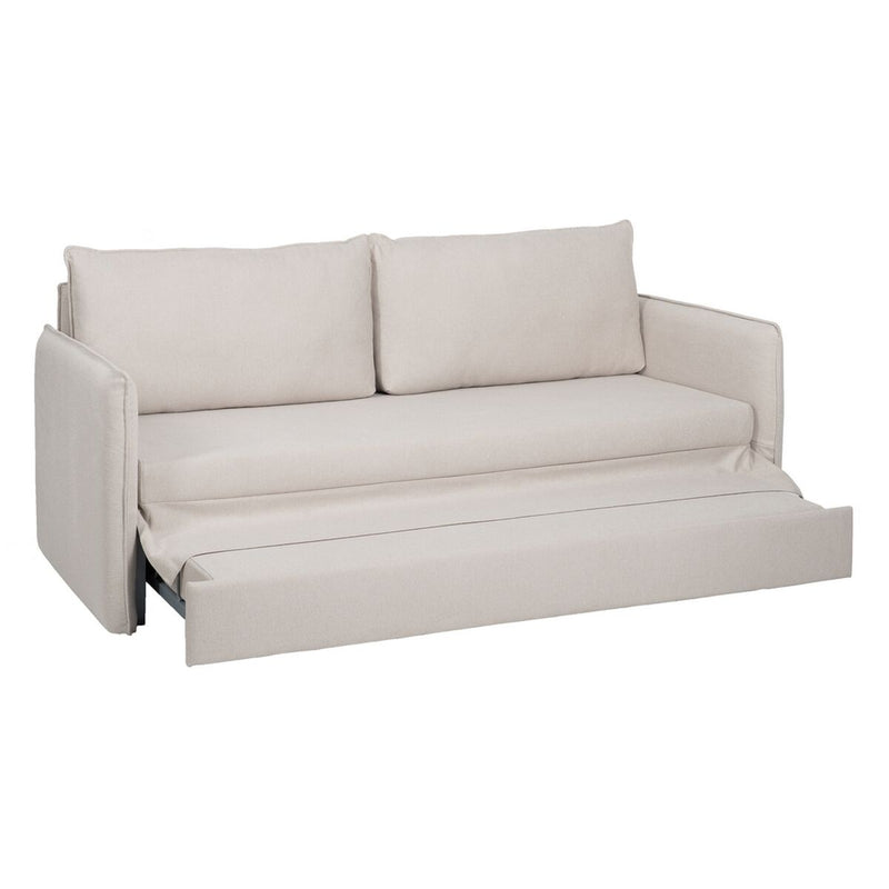 Sofa Beige Polyester Hør 210 x 93 x 95 cm