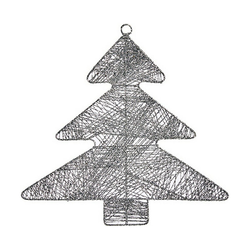Julepynt Krist+ Sølvfarvet Metal Plastik Juletræ 36,7 x 0,2 x 37,5 cm