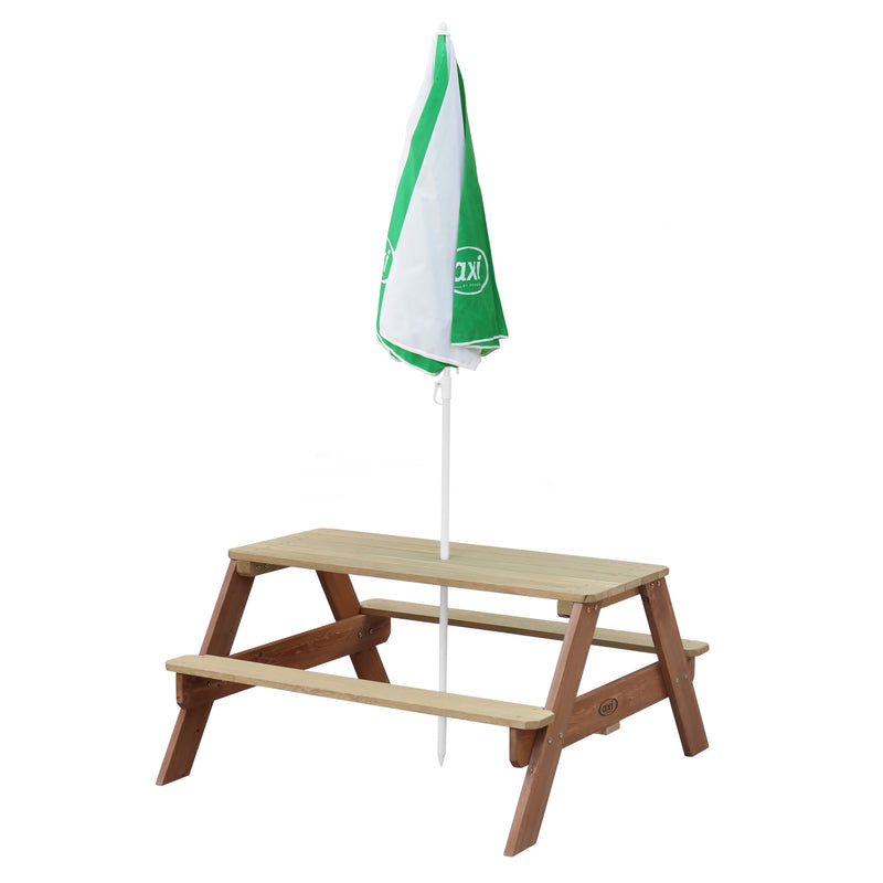 AXI Nick Picnicbord Brun - Parasol Grøn/Hvid