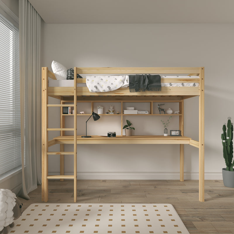Sunny Sil Højseng med Skrivebord Natur – Uden Madras