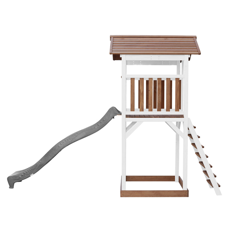 AXI Beach Tower Legetårn Brun/Hvid - Grå Rutsjebane