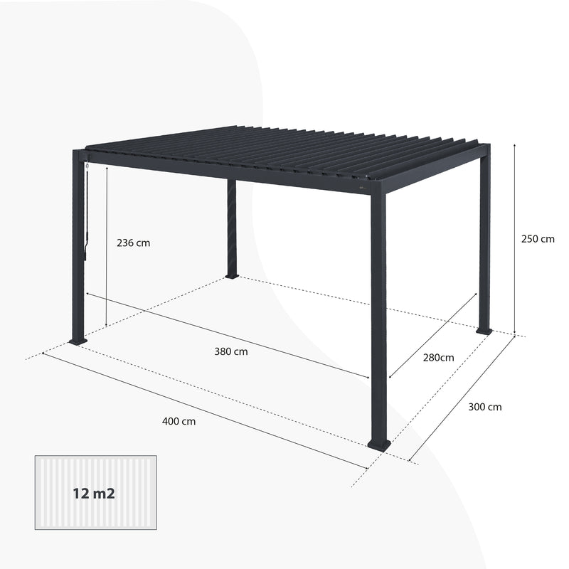 AXI Raya Aluminium Pergola 300 x 400 cm - Antracit