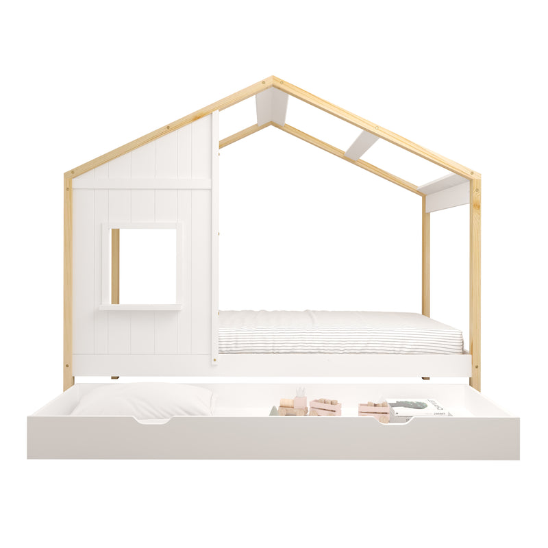 Sunny Beau Hushusseng med Opbevaringsskuffe Brun/Hvid – Med Madras