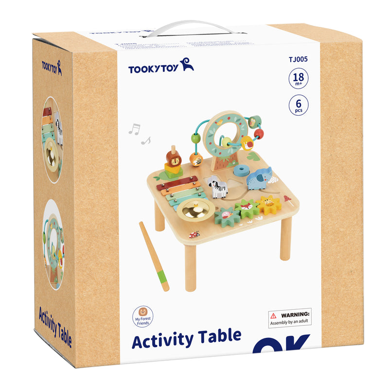 Tooky Toy Trælegebord med Xylofon og Dyr