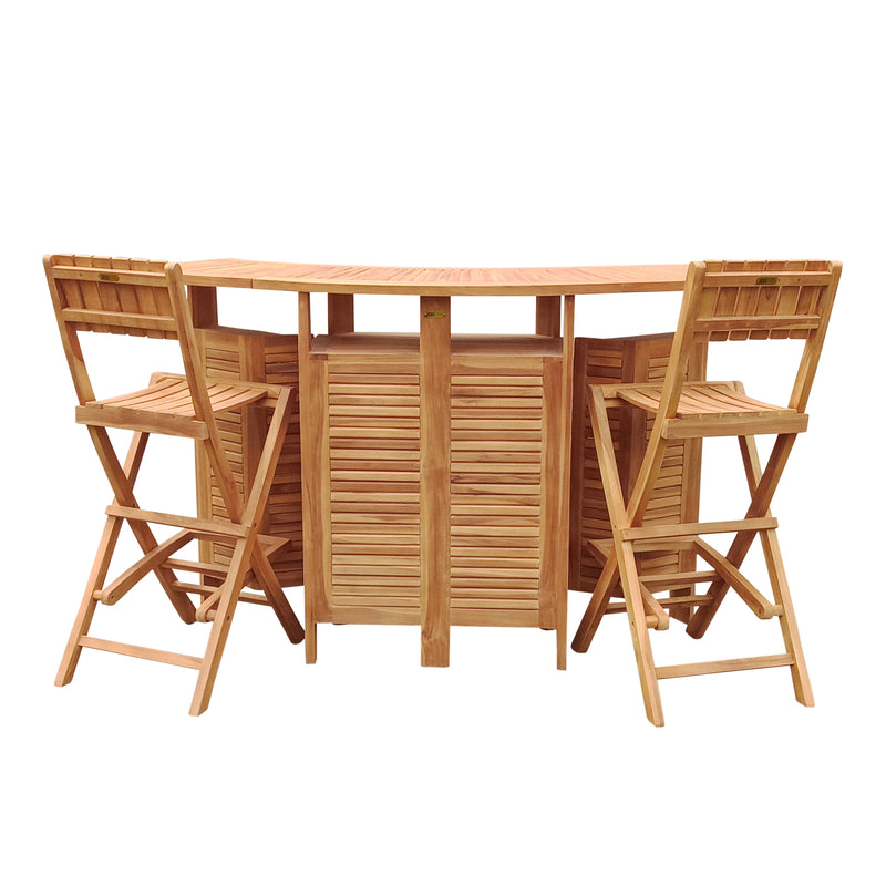 AXI Bruno sammenklappeligt Teak Barbord med 2 barstole