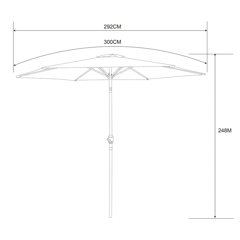 AXI Noor Markedsparasol Ø 300cm Egetræslook/Beige