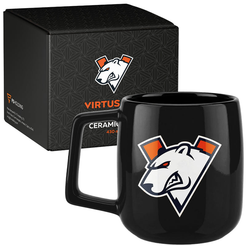 Virtus.pro keramikkrus med logo, 430 ml, sort