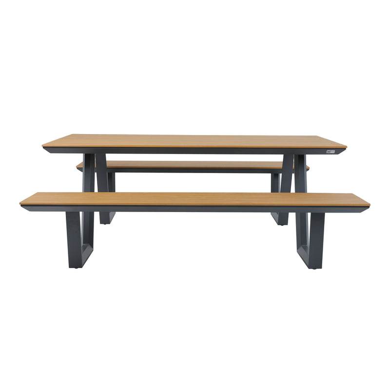 AXI Nori Picnicbord med 2 bænke - Antracit/Teak-look Polywood