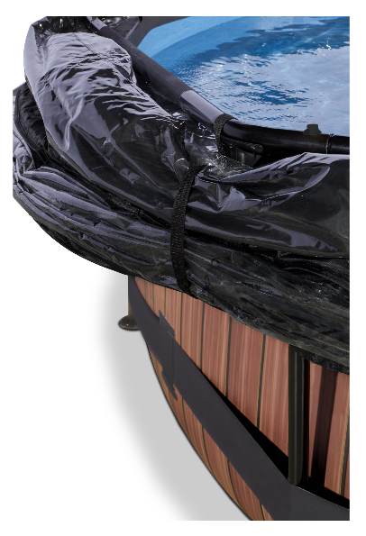 Wood pool ø360x76cm med dome og filterpumpe - Exit
