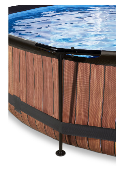 Wood pool ø360x76cm med dome og filterpumpe - Exit
