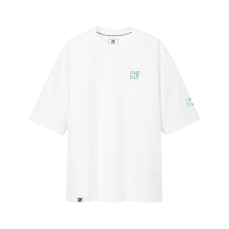 FragON - holografisk logo oversize T-shirt hvid, L/XL