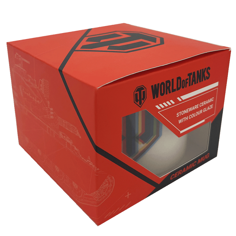 World of Tanks keramikkrus med 3D-logo, 420 ml, hvid