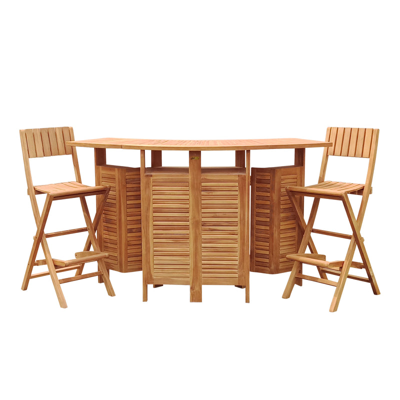 AXI Bruno sammenklappeligt Teak Barbord med 2 barstole