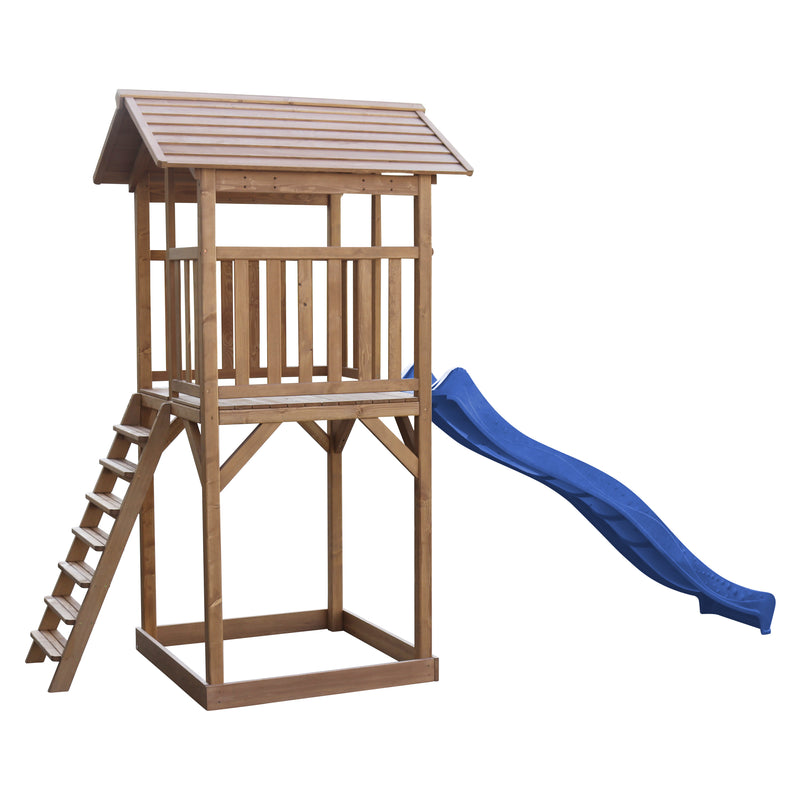 AXI Beach Tower Legetårn Brun - Blå Rutsjebane