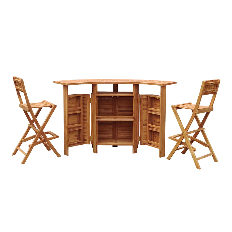 AXI Bruno sammenklappeligt Teak Barbord med 2 barstole