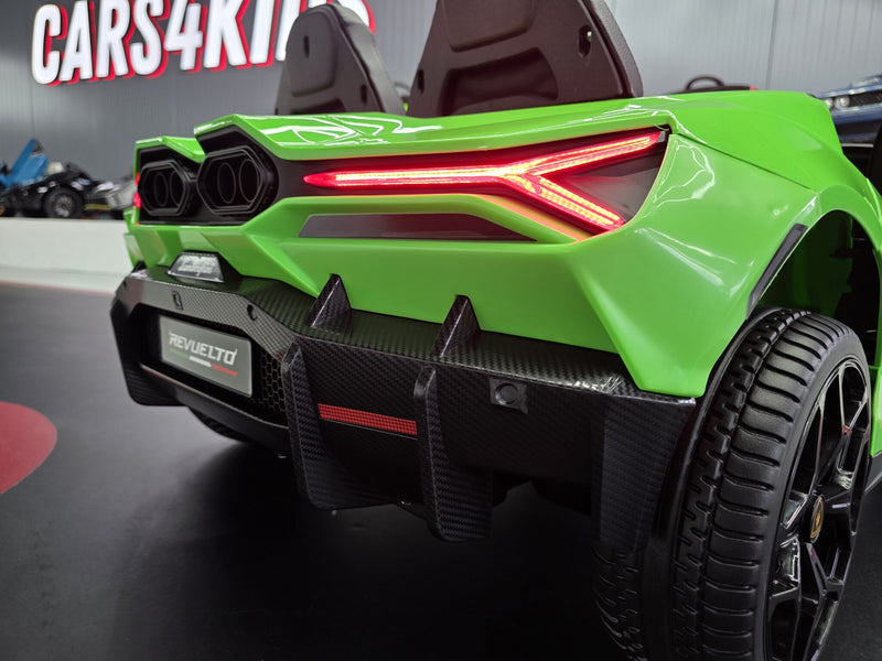 Lamborghini Revuelto 24V elbil til børn – 2 personer, grøn