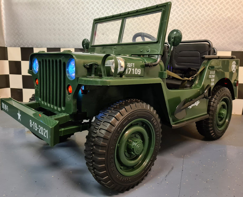 Jeep Willys 24V elbil til børn med fjernbetjening – 2 personer