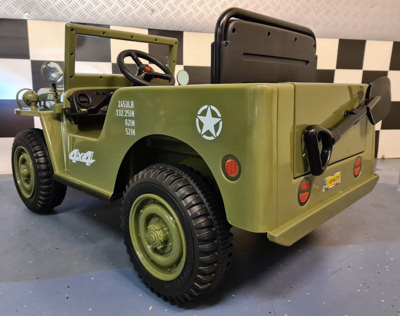 Jeep Willys 12V elbil til børn med fjernbetjening
