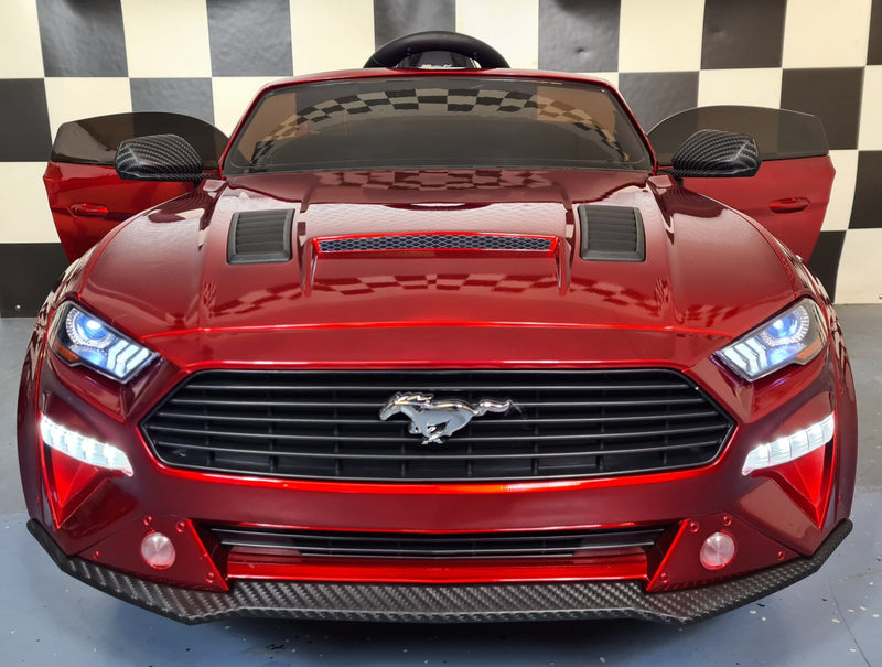 Ford Mustang 24V drift-elbil til børn – metallic rød