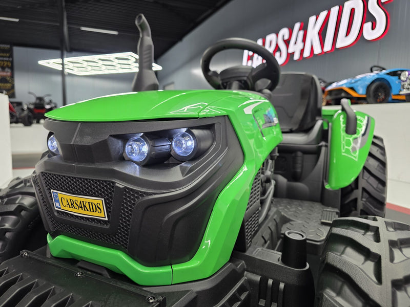 Børnetraktor 24V med anhænger og fjernbetjening