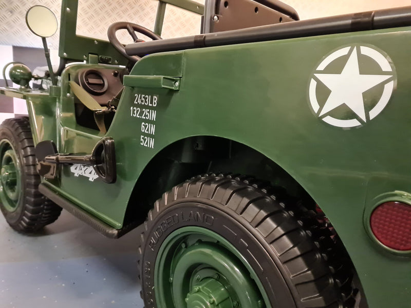 Jeep Willys 24V elbil til børn med fjernbetjening – 2 personer