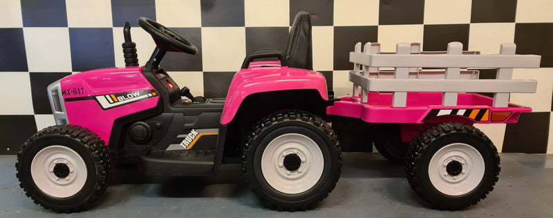 Børnetraktor 12V med anhænger