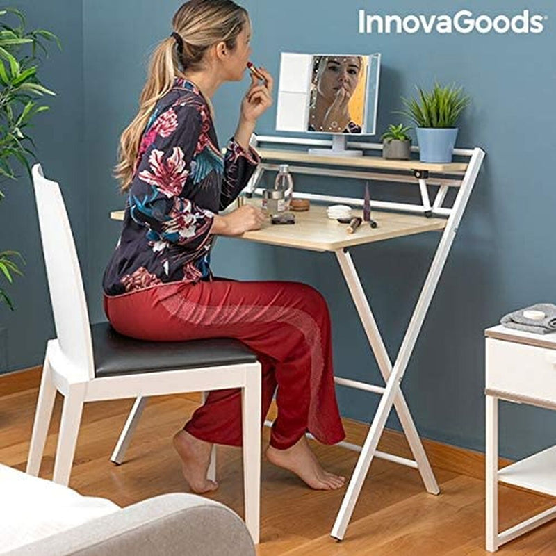 Foldbart skrivebord med hylde InnovaGoods V0103260 Træ (Refurbished C)