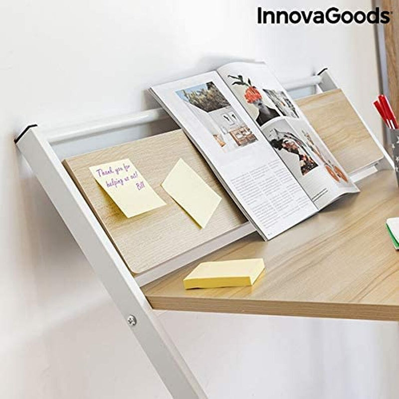 Foldbart skrivebord med hylde InnovaGoods V0103260 Træ (Refurbished C)