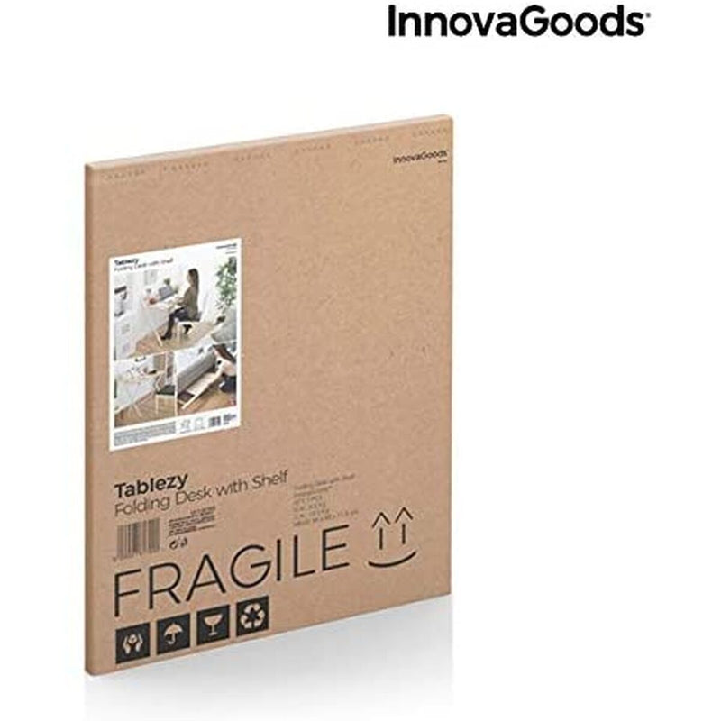 Foldbart skrivebord med hylde InnovaGoods V0103260 Træ (Refurbished C)