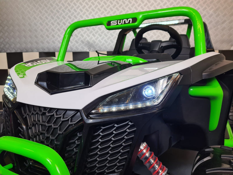 Børnebuggy 24V – 2 personer, hvid/grøn