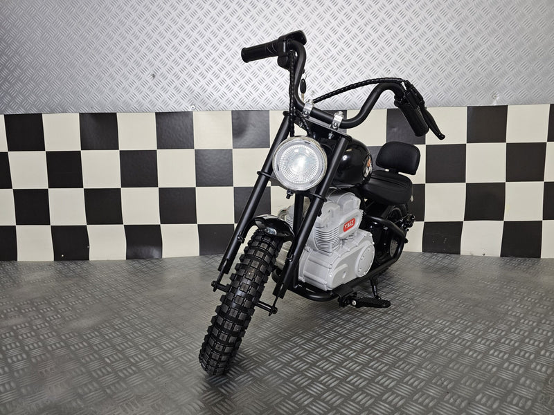 Chopper 24V elmotorcykel til børn med brushless motor – sort