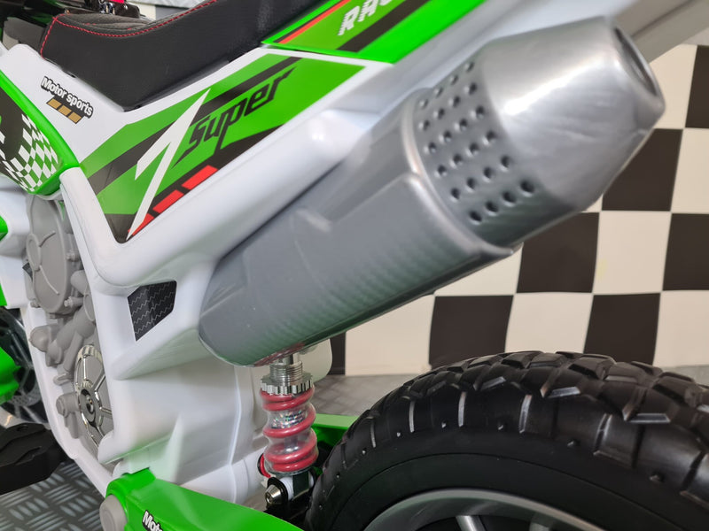 Motocross 12V elmotorcykel til børn – grøn