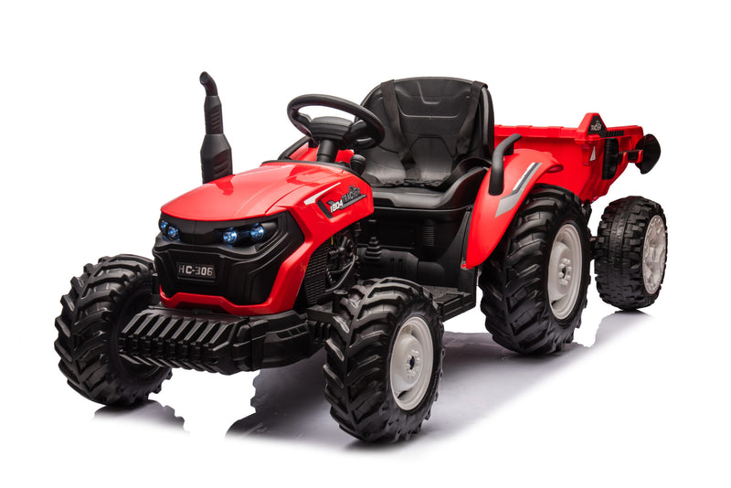 Børnetraktor 24V med anhænger og fjernbetjening