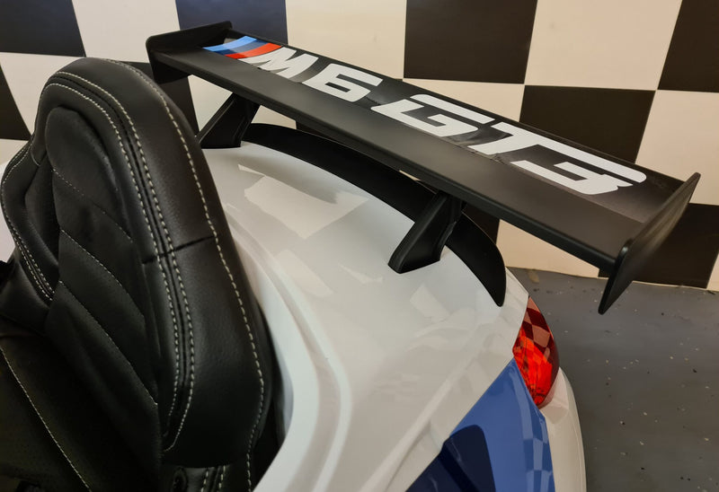 BMW M6 GT3 12V elbil til børn med fjernbetjening – hvid