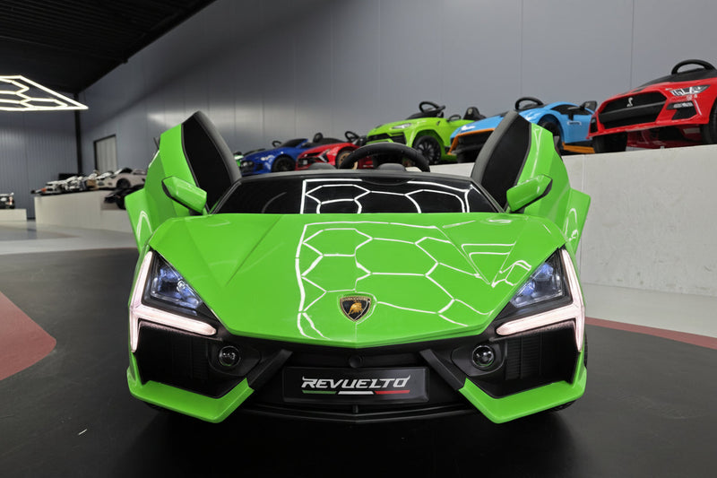 Lamborghini Revuelto 24V elbil til børn – 2 personer, grøn