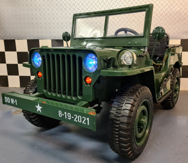 Jeep Willys 24V elbil til børn med fjernbetjening – 2 personer