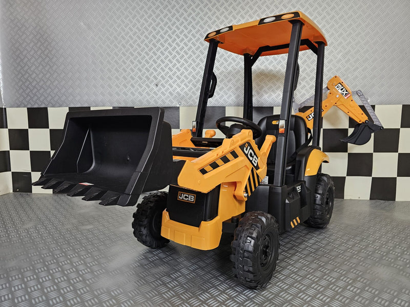 JCB Sitemaster 12V børnetraktor med tag